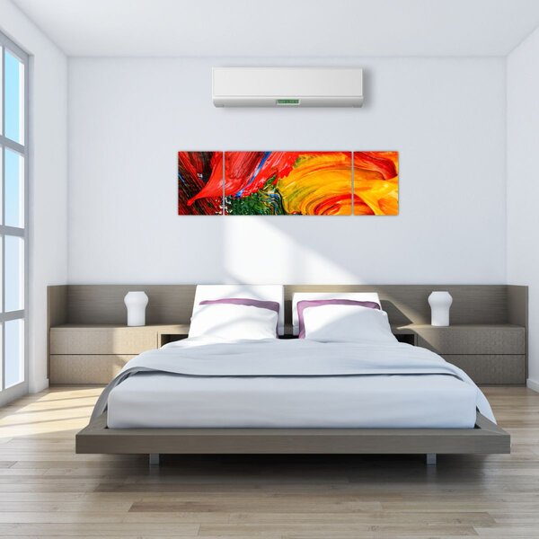 Obraz - Niebieska abstrakcja za pomocą pędzla (170x50 cm)