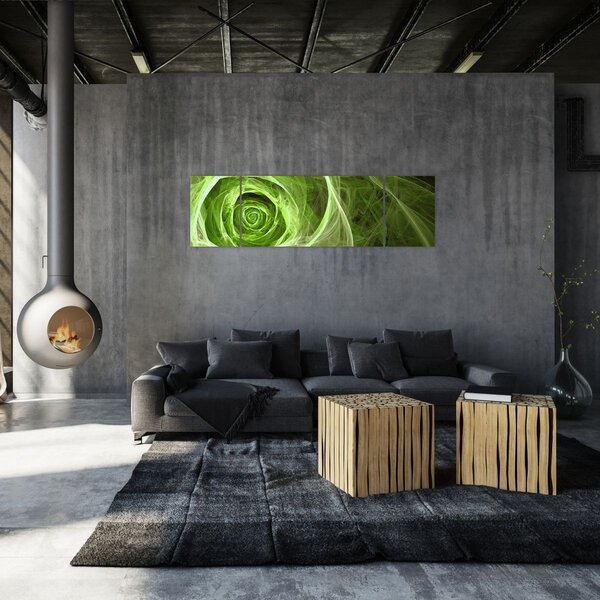 Obraz - Abstrakcyjny zielony róż (170x50 cm)