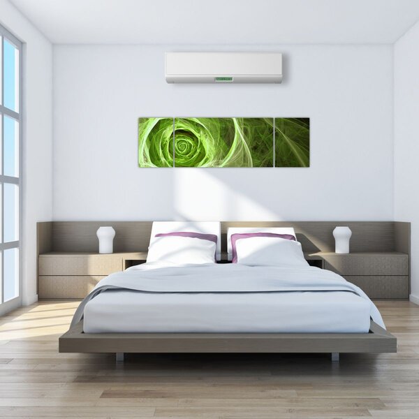 Obraz - Abstrakcyjny zielony róż (170x50 cm)