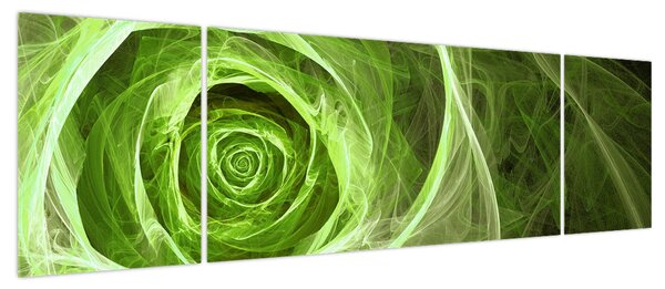 Obraz - Abstrakcyjny zielony róż (170x50 cm)