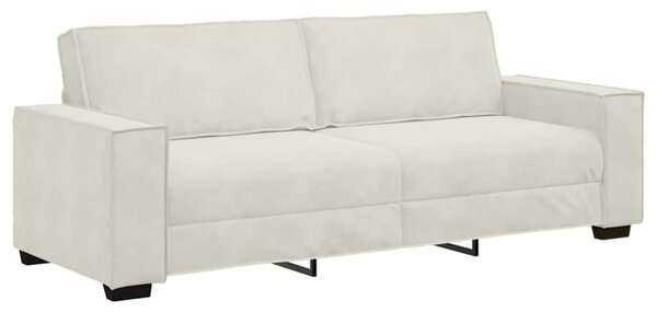 Sofa 3-osobowa, kremowy, 220x78x84 cm, tapicerowana aksamitem