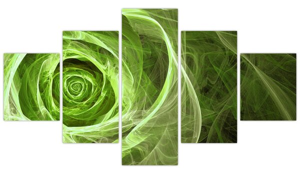Obraz - Abstrakcyjny zielony róż (125x70 cm)