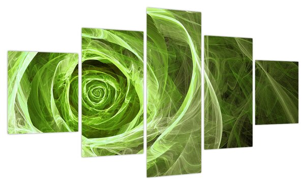 Obraz - Abstrakcyjny zielony róż (125x70 cm)