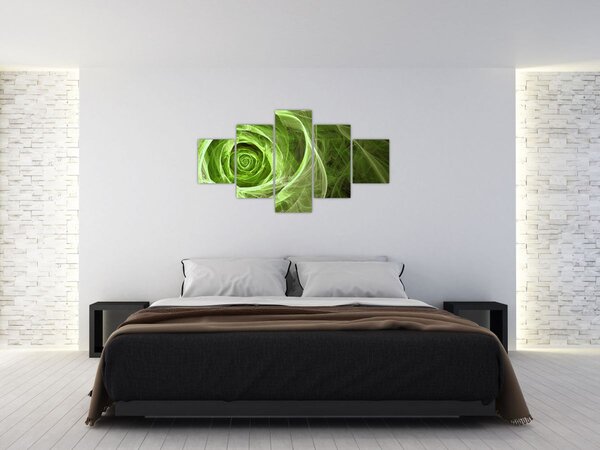 Obraz - Abstrakcyjny zielony róż (125x70 cm)