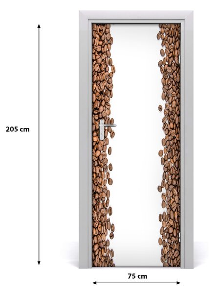 Naklejka na drzwi samoprzylepna Ziarna kawy
