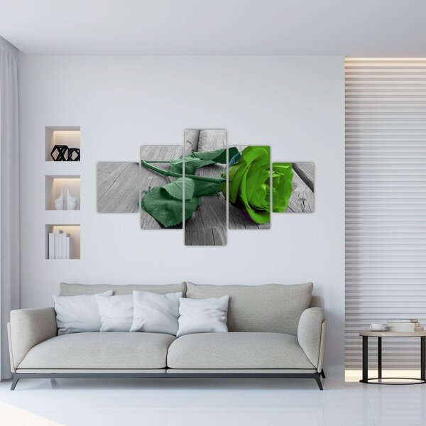 Obraz - Zielona róża (125x70 cm)
