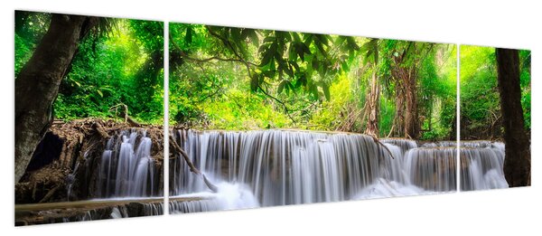 Obraz - Wodospad, niebieski (170x50 cm)