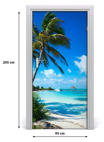 Naklejka fototapeta na drzwi Tropikalna plaża