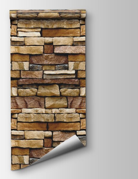 Fototapeta Teksturowana kamienna ściana w warstwach, Fototapety 3d, Popularne Fototapety, u52545 - Tapeko.pl