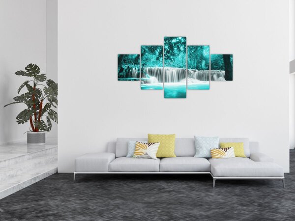 Obraz - Niebieski wodospad (125x70 cm)