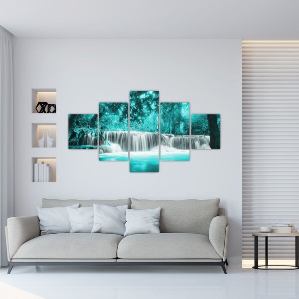 Obraz - Niebieski wodospad (125x70 cm)