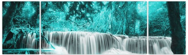 Obraz - Niebieski wodospad (170x50 cm)