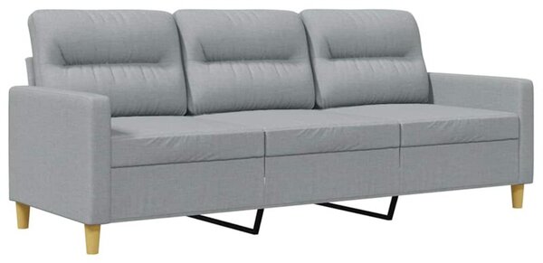 Sofa 3-osobowa, jasnoszara, 180 cm, tapicerowana tkaninÄ