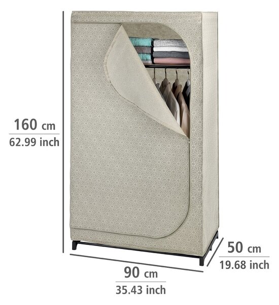 Beżowa tekstylna szafa 90x160 cm Balance – Wenko