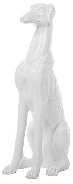Nowoczesna figurka dekoracyjna podłogowa pies 80 cm biała Greyhound Beliani