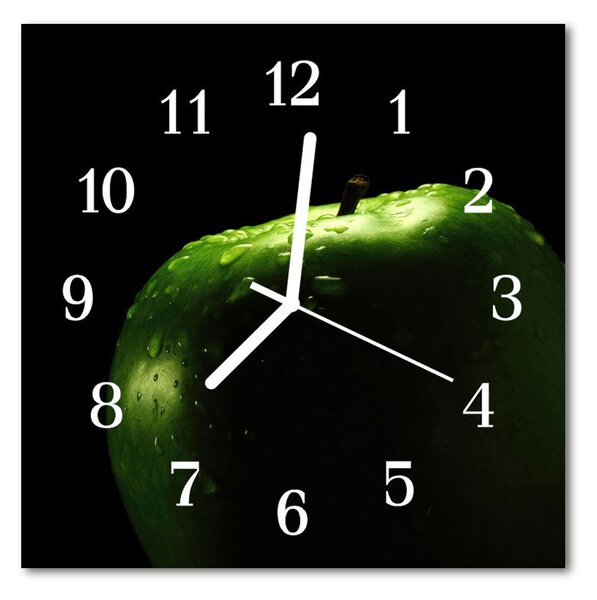 Zegar szklany kwadratowy Jabłko