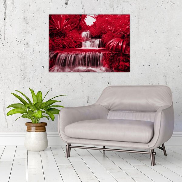 Obraz - Indonezyjskie wodospady w kolorze czerwonym (70x50 cm)