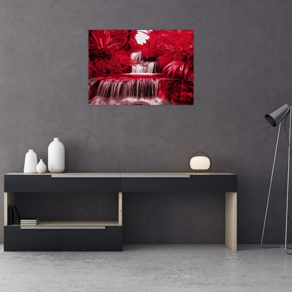 Obraz - Indonezyjskie wodospady w kolorze czerwonym (70x50 cm)