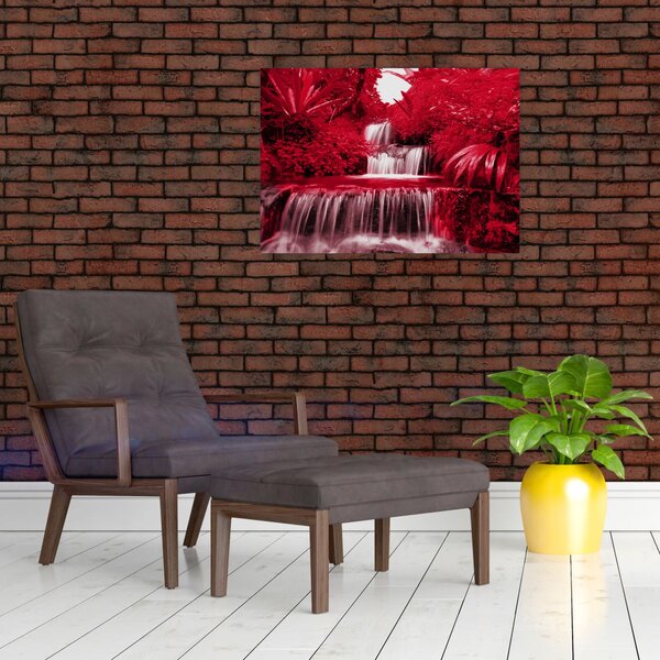 Obraz - Indonezyjskie wodospady w kolorze czerwonym (70x50 cm)