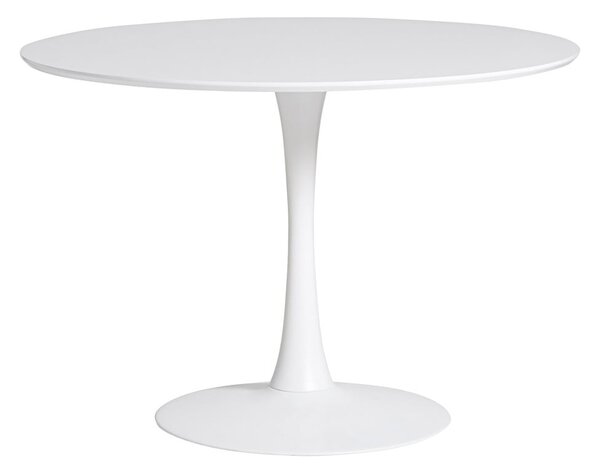 Okrągły biały stół do jadalni Marckeric Oda, ⌀ 110 cm