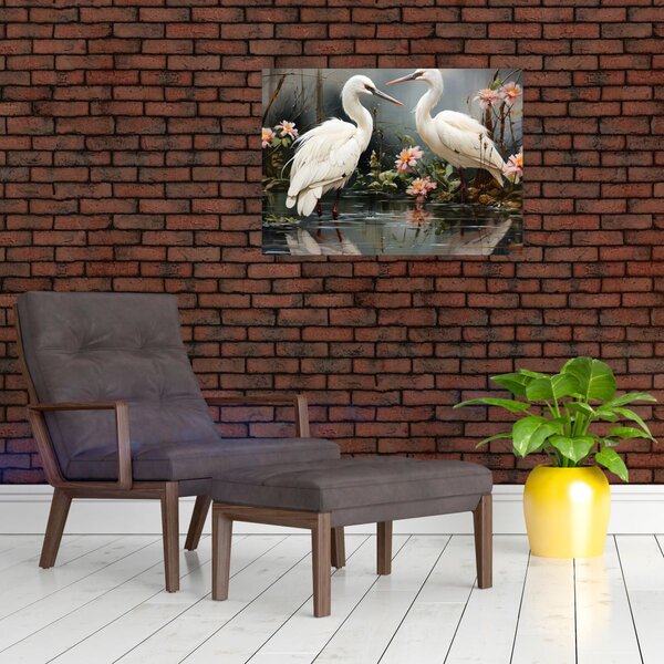 Obraz - Białe żurawie (70x50 cm)
