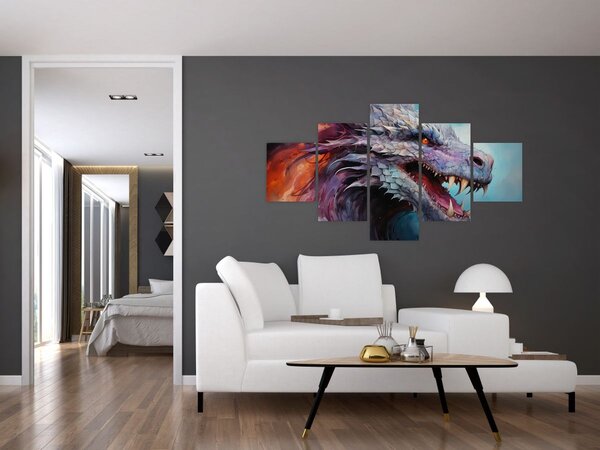 Obraz - Ilustracja przedstawiająca smoka (125x70 cm)