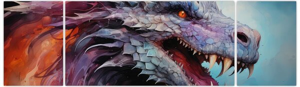 Obraz - Ilustracja przedstawiająca smoka (170x50 cm)