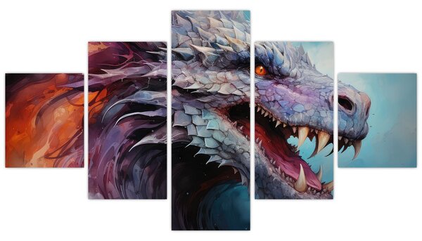 Obraz - Ilustracja przedstawiająca smoka (125x70 cm)