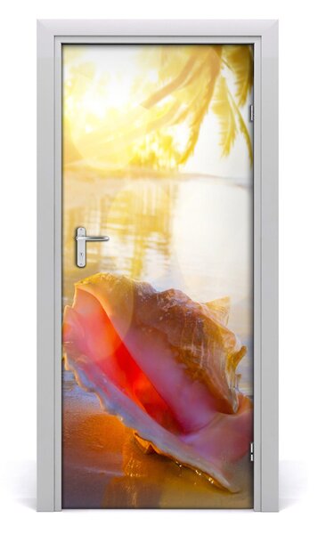 Naklejka fototapeta na drzwi Muszla na plaży