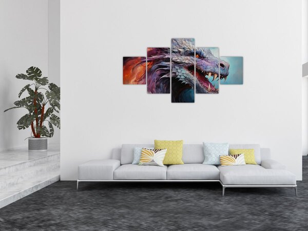 Obraz - Ilustracja przedstawiająca smoka (125x70 cm)