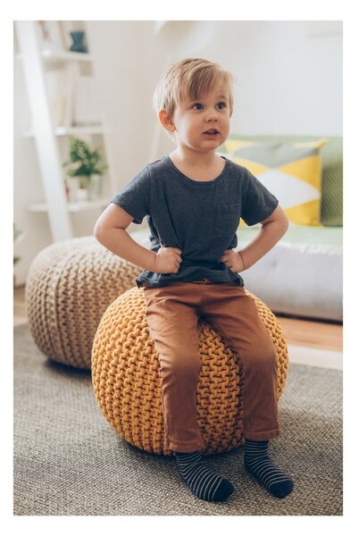 Piaskowobrązowy puf Bonami Essentials Jagger