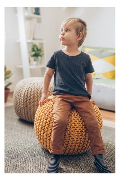 Piaskowobrązowy puf Bonami Essentials Jagger