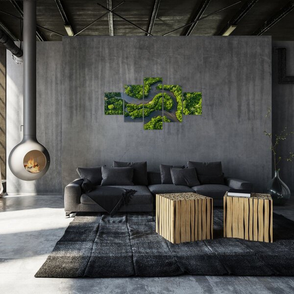 Obraz - Krajobraz leśny z rzeką (125x70 cm)