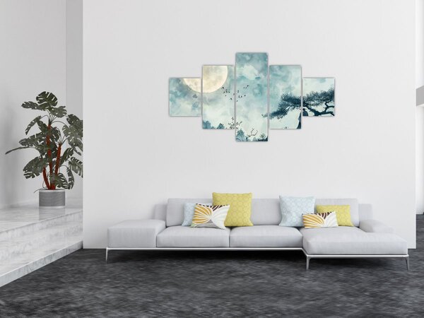 Obraz - Malowanie księżyca w pełni (125x70 cm)
