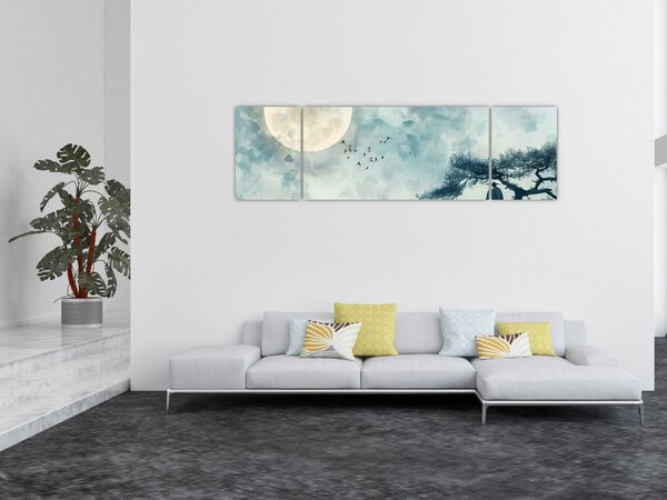 Obraz - Malowanie księżyca w pełni (170x50 cm)