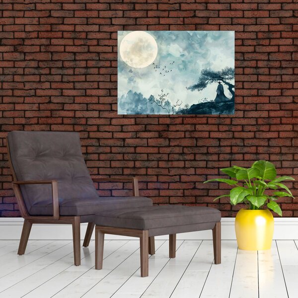 Obraz - Malowanie księżyca w pełni (70x50 cm)