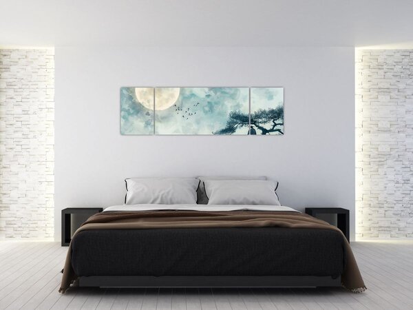 Obraz - Malowanie księżyca w pełni (170x50 cm)