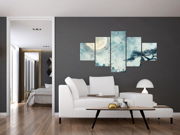 Obraz - Malowanie księżyca w pełni (125x70 cm)