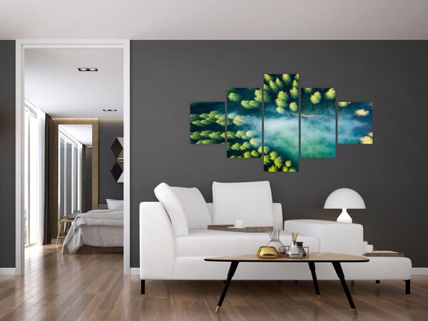 Obraz - Las spowity mgłą (125x70 cm)