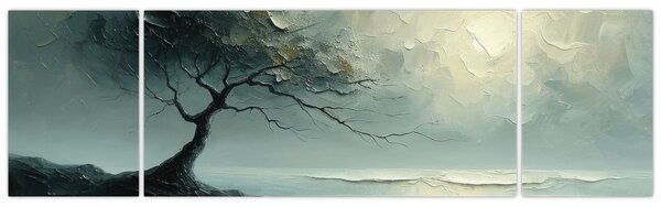 Obraz - Obraz olejny przedstawiający drzewo z oceanem (170x50 cm)