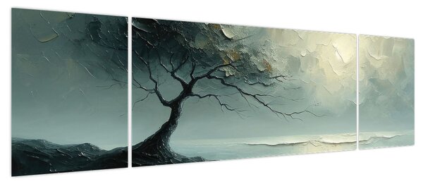 Obraz - Obraz olejny przedstawiający drzewo z oceanem (170x50 cm)