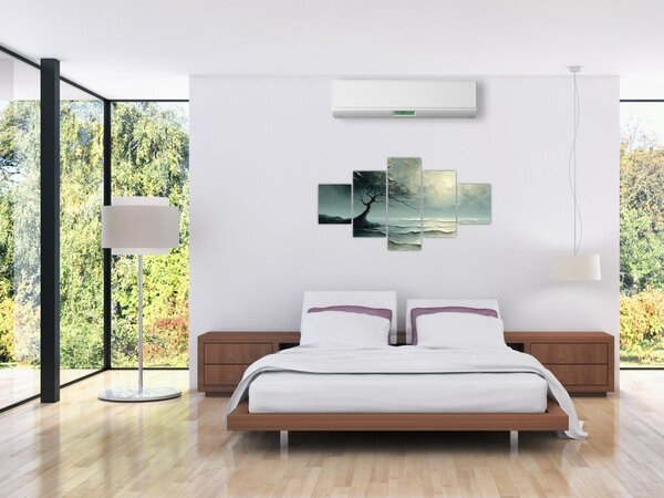 Obraz - Obraz olejny przedstawiający drzewo z oceanem (125x70 cm)