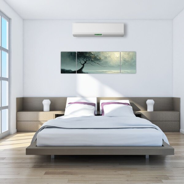 Obraz - Obraz olejny przedstawiający drzewo z oceanem (170x50 cm)