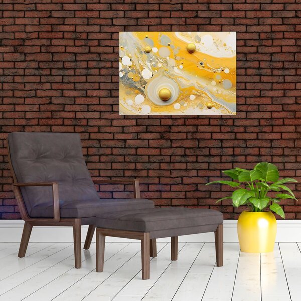 Obraz - Abstrakcyjne tło ze złotą dekoracją (70x50 cm)