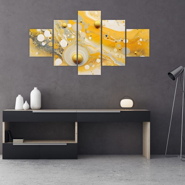 Obraz - Abstrakcyjne tło ze złotą dekoracją (125x70 cm)