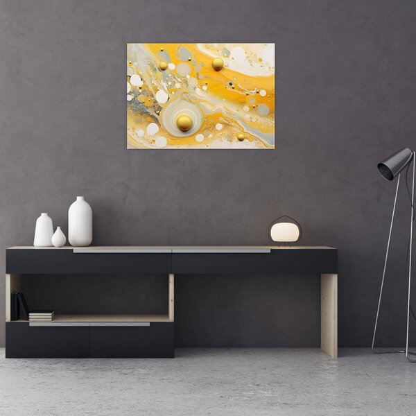 Obraz - Abstrakcyjne tło ze złotą dekoracją (70x50 cm)