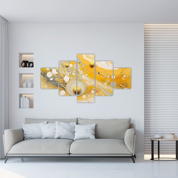 Obraz - Abstrakcyjne tło ze złotą dekoracją (125x70 cm)