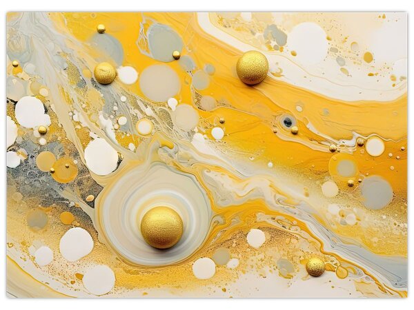 Obraz - Abstrakcyjne tło ze złotą dekoracją (70x50 cm)