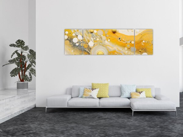 Obraz - Abstrakcyjne tło ze złotą dekoracją (170x50 cm)