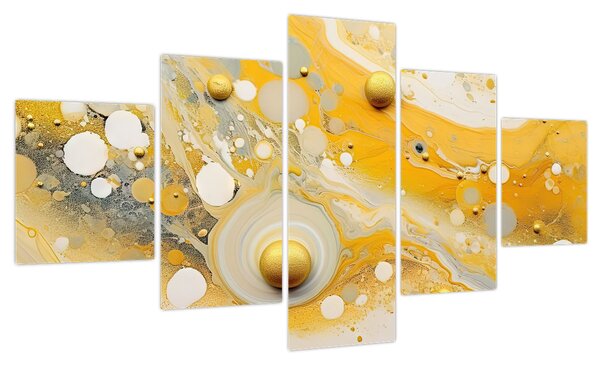 Obraz - Abstrakcyjne tło ze złotą dekoracją (125x70 cm)